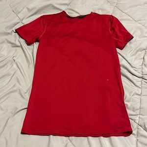 MENS Red Short Sleeve Compression Shirt L